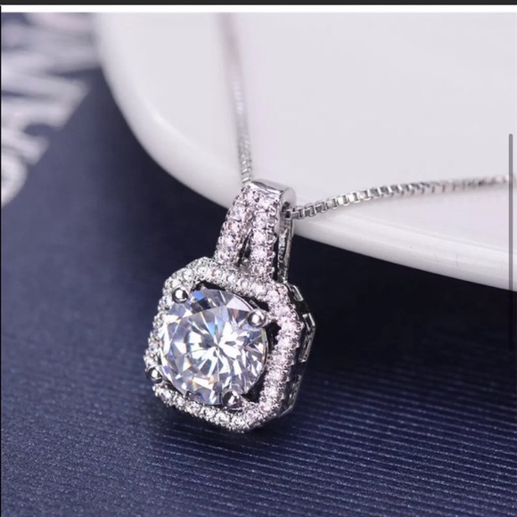 Clearance! 925 S Necklace and pendant with CZ - Picture 2 of 6